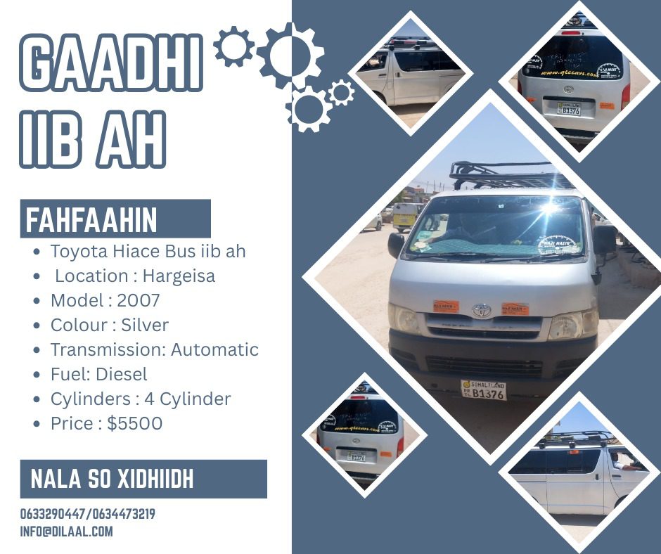 Toyota hiace bus iib ah hargeisa